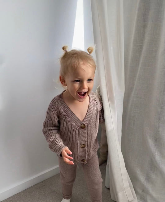 Knit Cardigan - Chocolate Speckle
